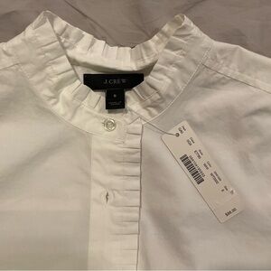 NWT JCrew white button down with trim accent